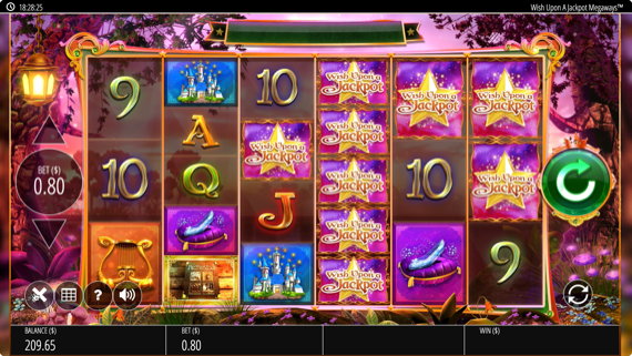 WISH UPON A JACKPOTの$0.8ベット