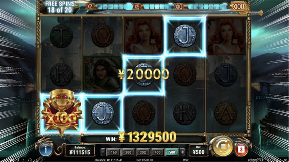 7回目のフリースピンで初の100倍チャンス達成