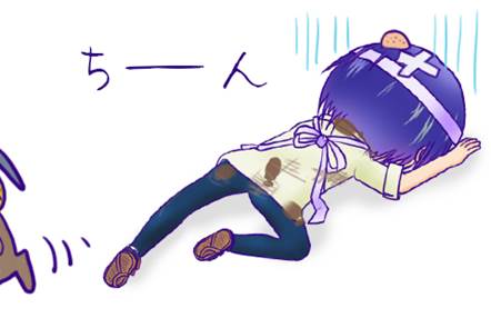 倒れるしんちゃん