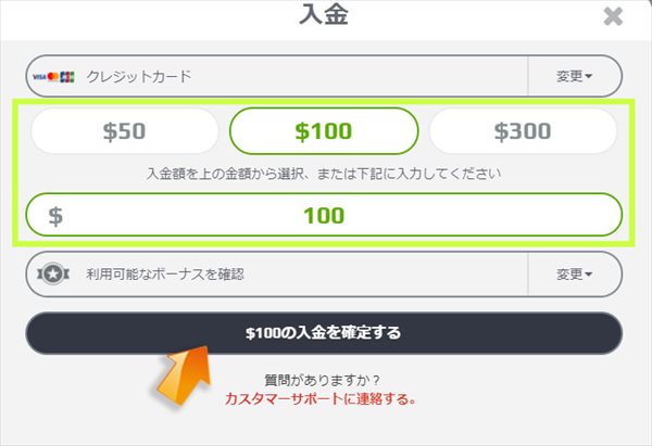 金額指定