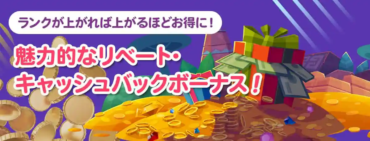 リベートやキャッシュバックがあるVIPロイヤリティプログラム!