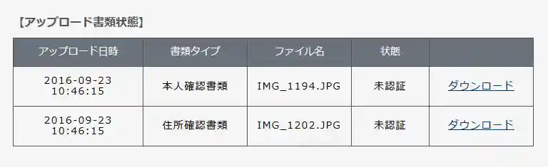 審査状況を確認する