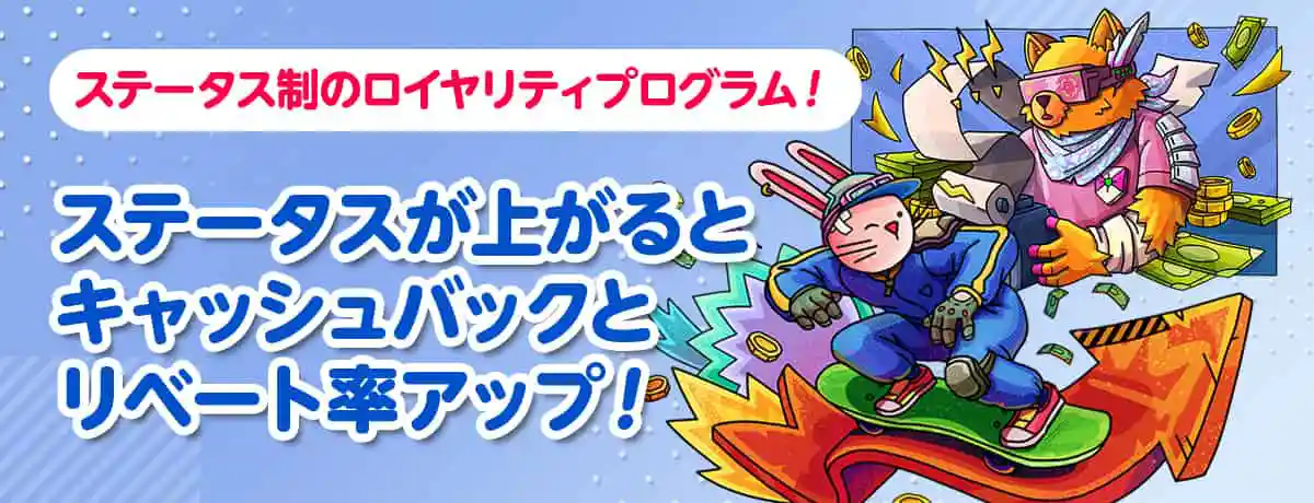 プレイするほどランクアップするロイヤリティプログラム!