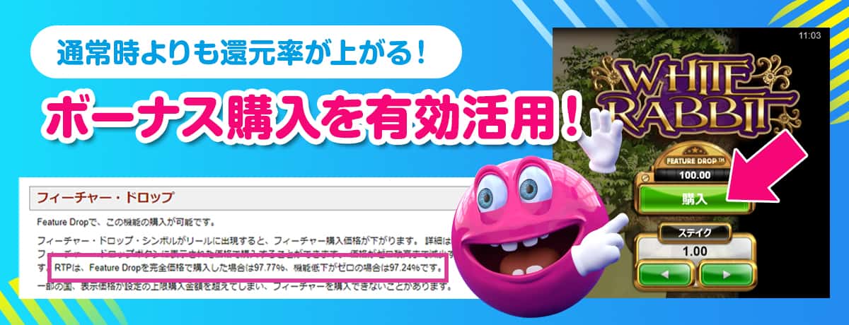 ボーナスを購入するとRTP(還元率)は上昇するものもある