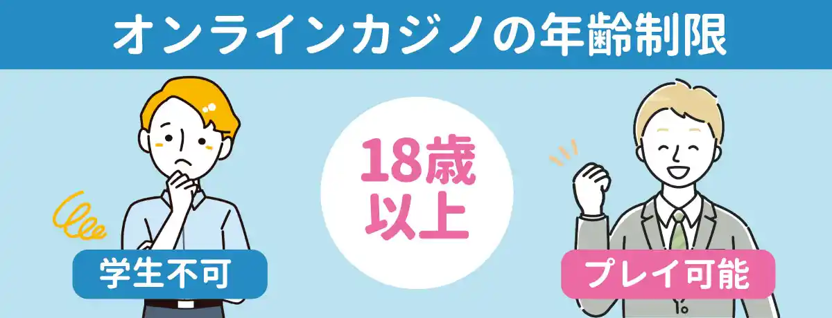 オンラインカジノを利用できるのは18歳以上