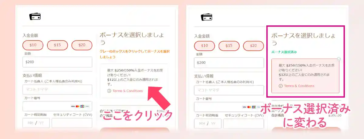 基本はボーナスをもらうにチェックするだけ!