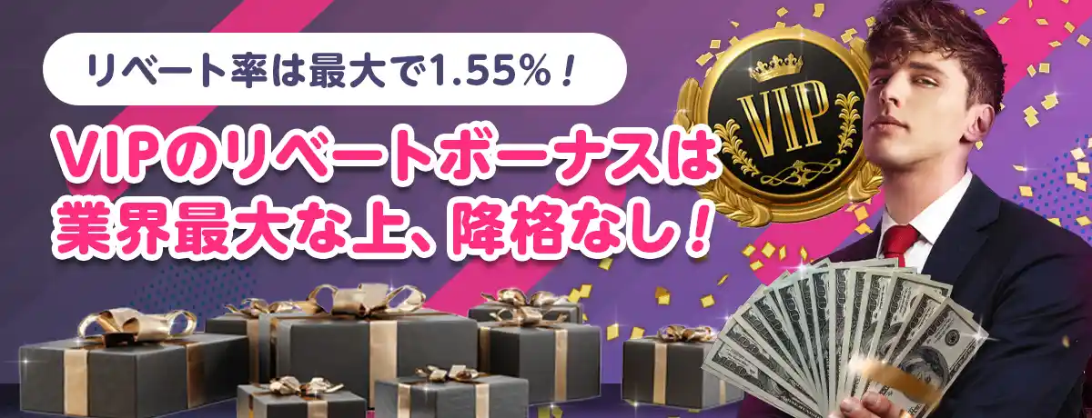 業界最大1.55%のリベートプログラム