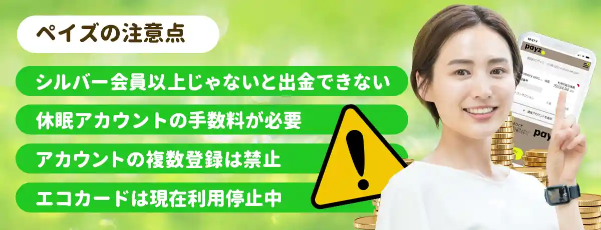 ペイズ(旧エコペイズ)の注意点