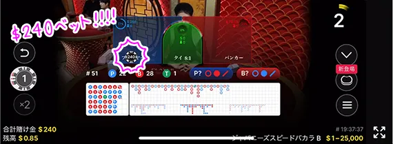240ドル一発ベット
