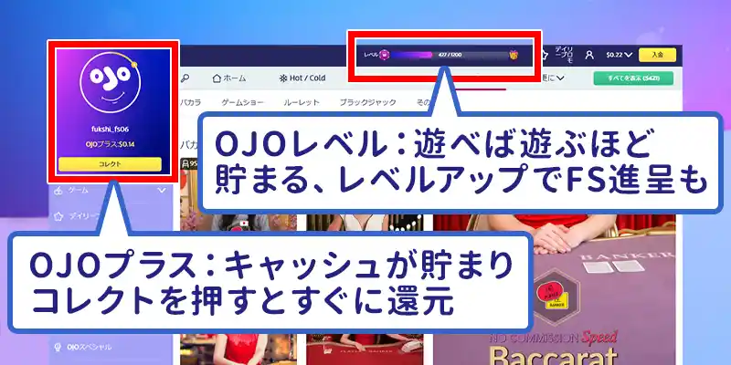 プレイオジョのサイト画面の説明