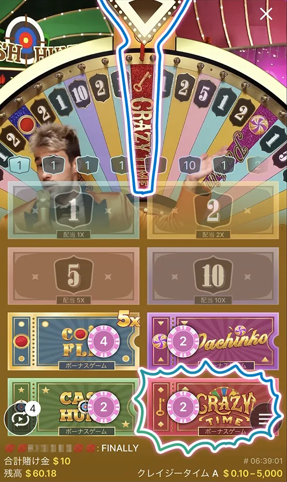 クレイジータイムにヒット