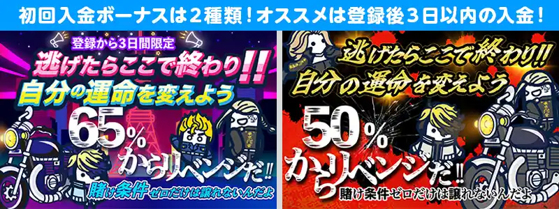 コニベットの初回入金ボーナスは2種類のキャッシュバック!