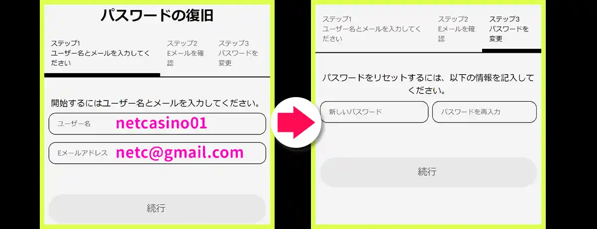パスワードの入力ミス
