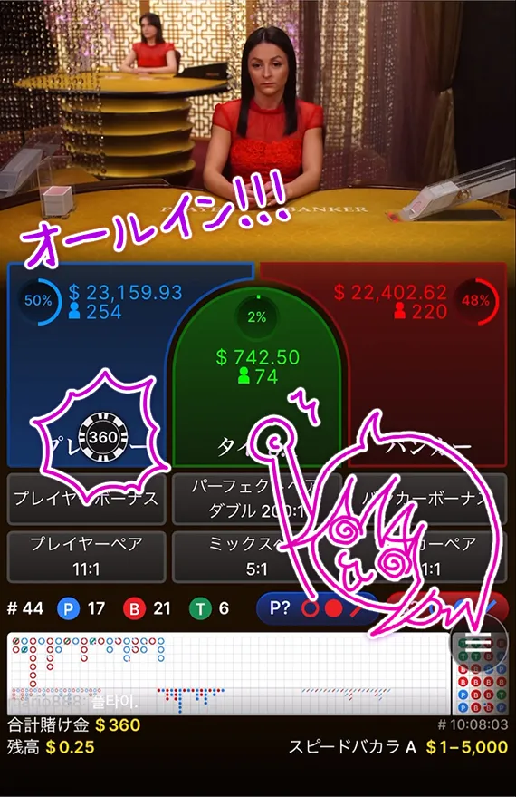 プレイヤーにオールイン