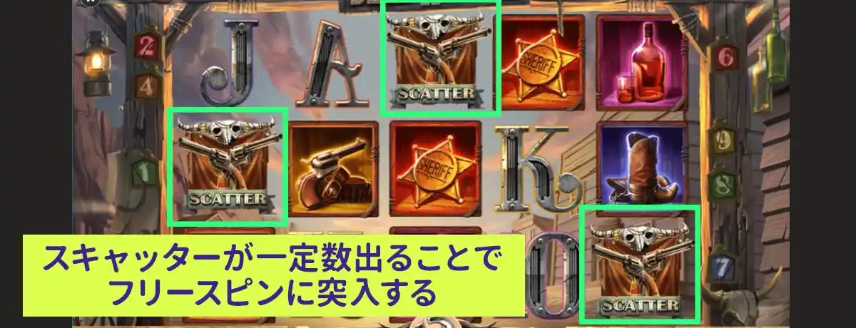 スキャッター~特別な絵柄・一定数そろうとフリースピン