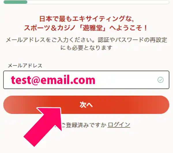 メールアドレス、携帯番号を入力